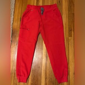 Pop red FIGS joggers